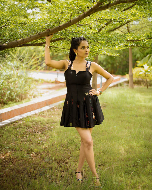 Midnight Bloom Mini Dress