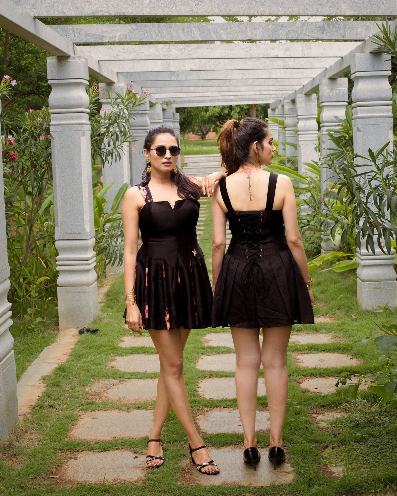 A hand-laced corset back